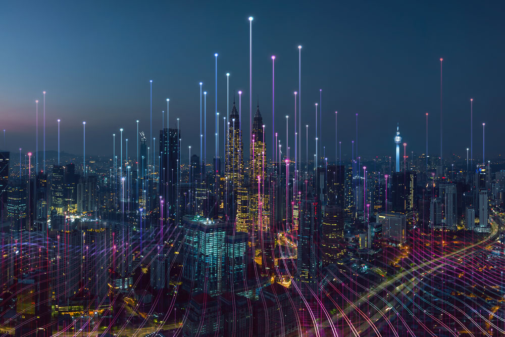 Connected modern city